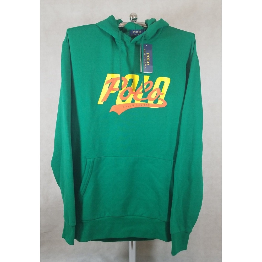 NWT‎ Polo Ralph Lauren Hooded Sweatshirt Mens Size Large Tall Green Logo Fleece
